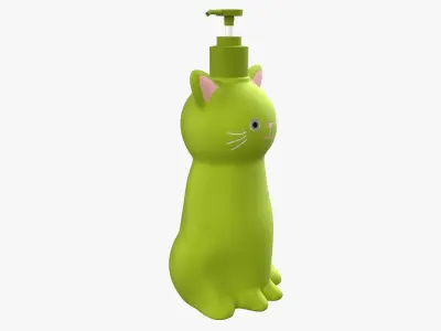 Cat Liquid Soap Dispenser Leaf Green Version 3D model