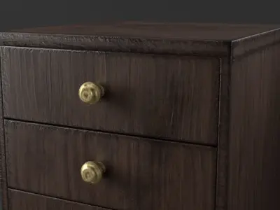 Bedside Nightstand Low-poly 3D model