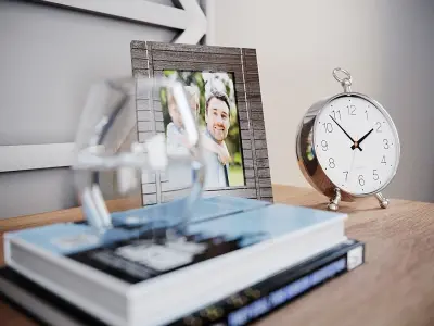 Realistic Interior Corona White Bedroom 3D model