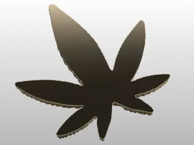 marijuana gold leaf 3D print model