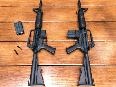 CAR-15 XM177 rifle Low-poly 3D model