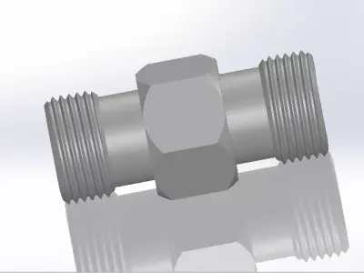 threaded male connector 3D print model