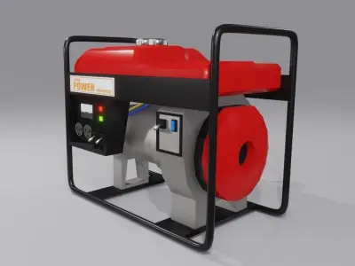 Gasoline Electric Generator - Gerador Eletrico Low-poly 3D model
