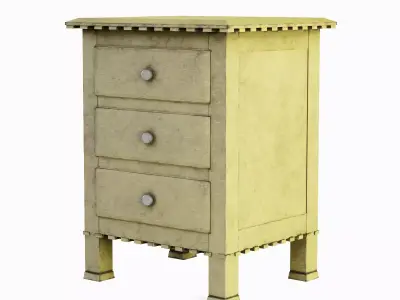 Old Wooden Dresser A 02 Low-poly 3D model