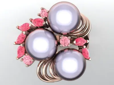 3 Pearl ring  513 3D print model