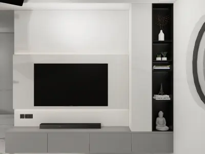 Monochrome Haven Modern Elegance in Minimalism 3D model