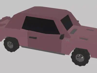 Low Poly V8 Sedan Coupe Prop Low-poly 3D model