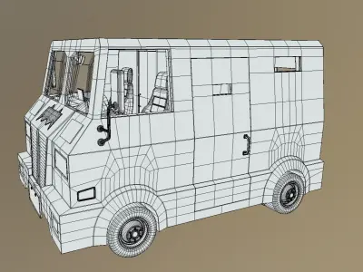 car black Low-poly 3D model