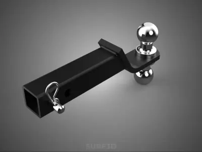 DUAL 2 BALL HITCH RECEIVER REVERSIBLE DROP JOINT TOWING TRAILER 3D model