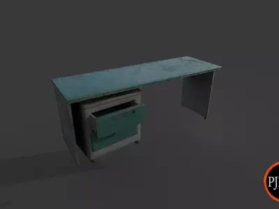 MetalDesk-01A  Version 001 Low-poly 3D model