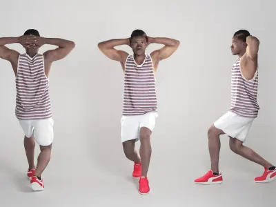 Athletic young man doing exercise 298 Low-poly 3D model