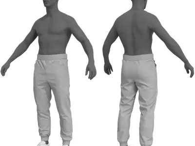 Mens Sport Pants- Marvelous Designer 3D model