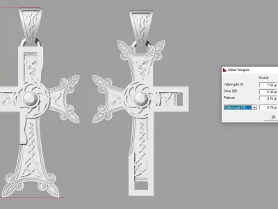 Armenian Cross Pendant  3D print model