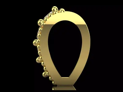 small gold stl 3dm bail jewelry pendant gl0024 3D print model