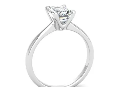 Engagement ring Linda emerald 3D print model