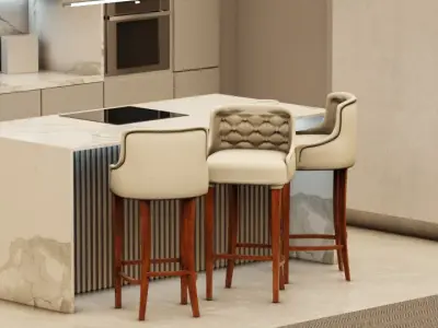 Stool Eros Low-poly 3D model