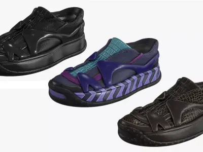 Fashionable Stylish Boots Low-poly 3D model