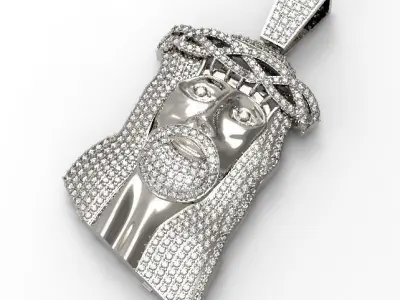 Jesus diamond pendant 3D print model