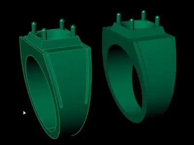 simple men ring s4 3D print model