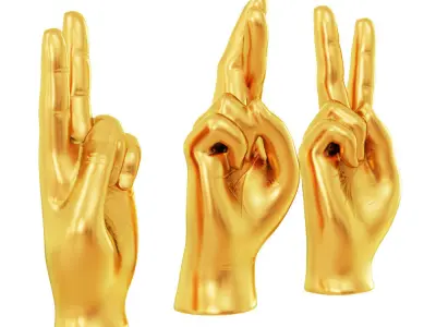 Sculpture Hands Sign 3 3D model