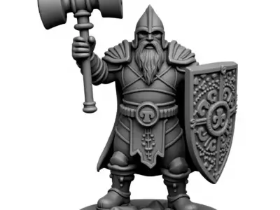 dwarf knight miniature 2 3D print model