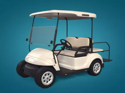 Generic Golf Cart - Electric Sport Vehicle - Club Car -- Blender 3D model