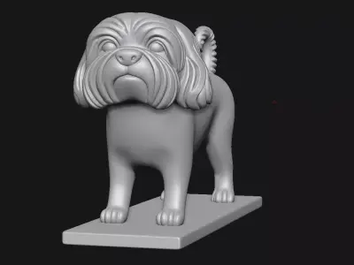 Dog sculpture 3D print model 4