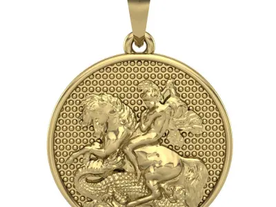 Saint George Pendant 3D print model