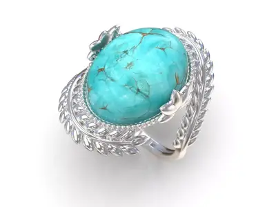 turquoise ring Free 3D print model