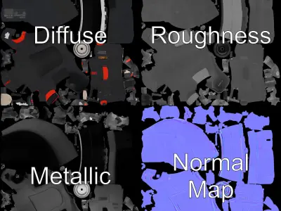 Cordless Drill D Model Pack with Multiple Details Low-poly 3D model