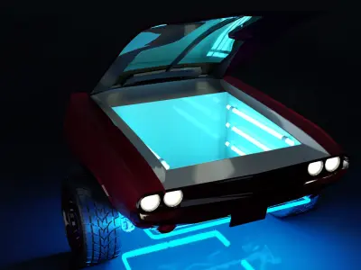 Refrigerator  of Dodge Challenger Low-poly 3D model