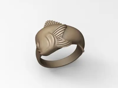 MAHI MAHI DORADO DOLPHIN FISH HEAD RING 3D print model