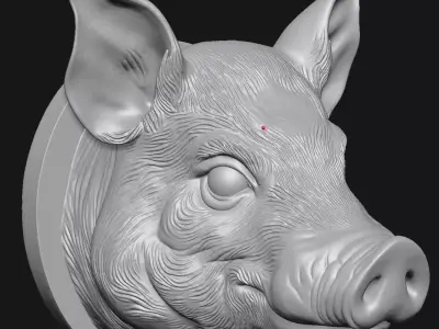 pig sculpture 3D print model