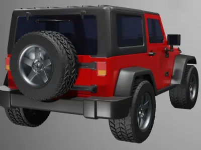 Jeep Wrangler 2010  2 Door Game Ready 3D Model Low-poly 3D model