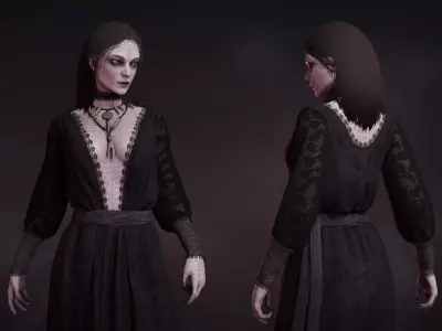 Pagan Witch Low-poly 3D model