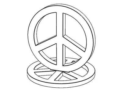 Plastic Peace Symbols Stand 3D print model