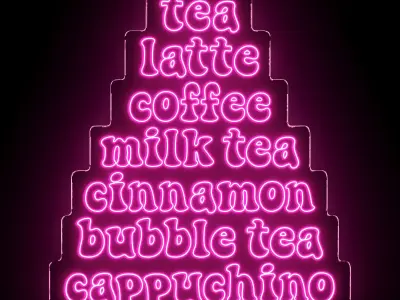 CoffeeShop Neon Signs 3D model