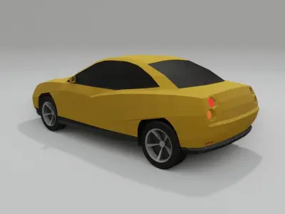 Fiat Coupe low poly 3D model Low-poly 3D model