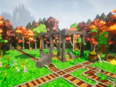 Pro-VOX Uncharted Voxel Nature Pack Low-poly 3D model
