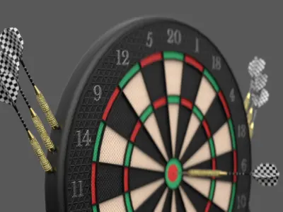 Dart Board Low-poly 3D model