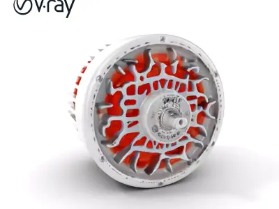 Electric Motor Model Pack with Detailed Components Low-poly 3D model