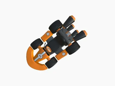 Cartoon Kart C06 Orange - Vehicle Racing Design Low-poly 3D model