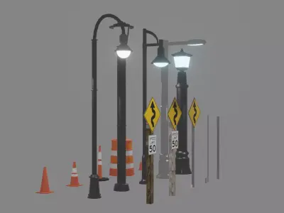Street Set V1 Free 3D model