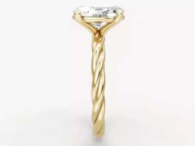 Oval twist  ring 3D print model