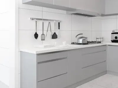 modern villa kitchen decoration Home 3D model