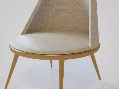 Modern White Chair Low-poly 3D model