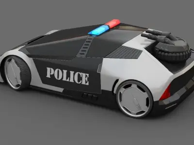 sci-fi Police car   3D model