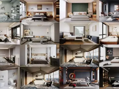 Bedroom Pack 02 for Unreal Engine 3D Model Collection