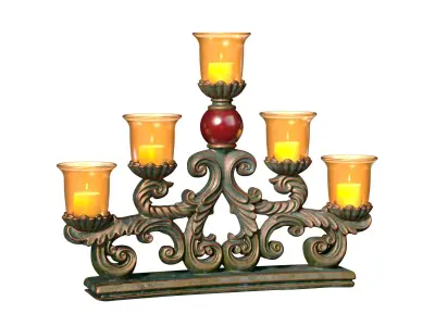 Bronze Tabletop Aged Antique Classic Candlestick Candle Holder 3D model
