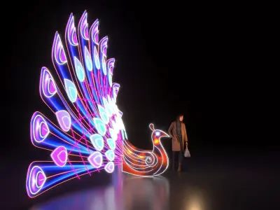 Peacock LED Light 3D model